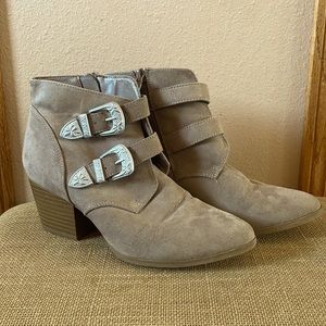 Christian Siriano brand ankle boots with 2 inch heel.